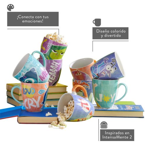 Vajillas Corona lanza colección de mugs inspirados en «IntensaMente 2» de Pixar