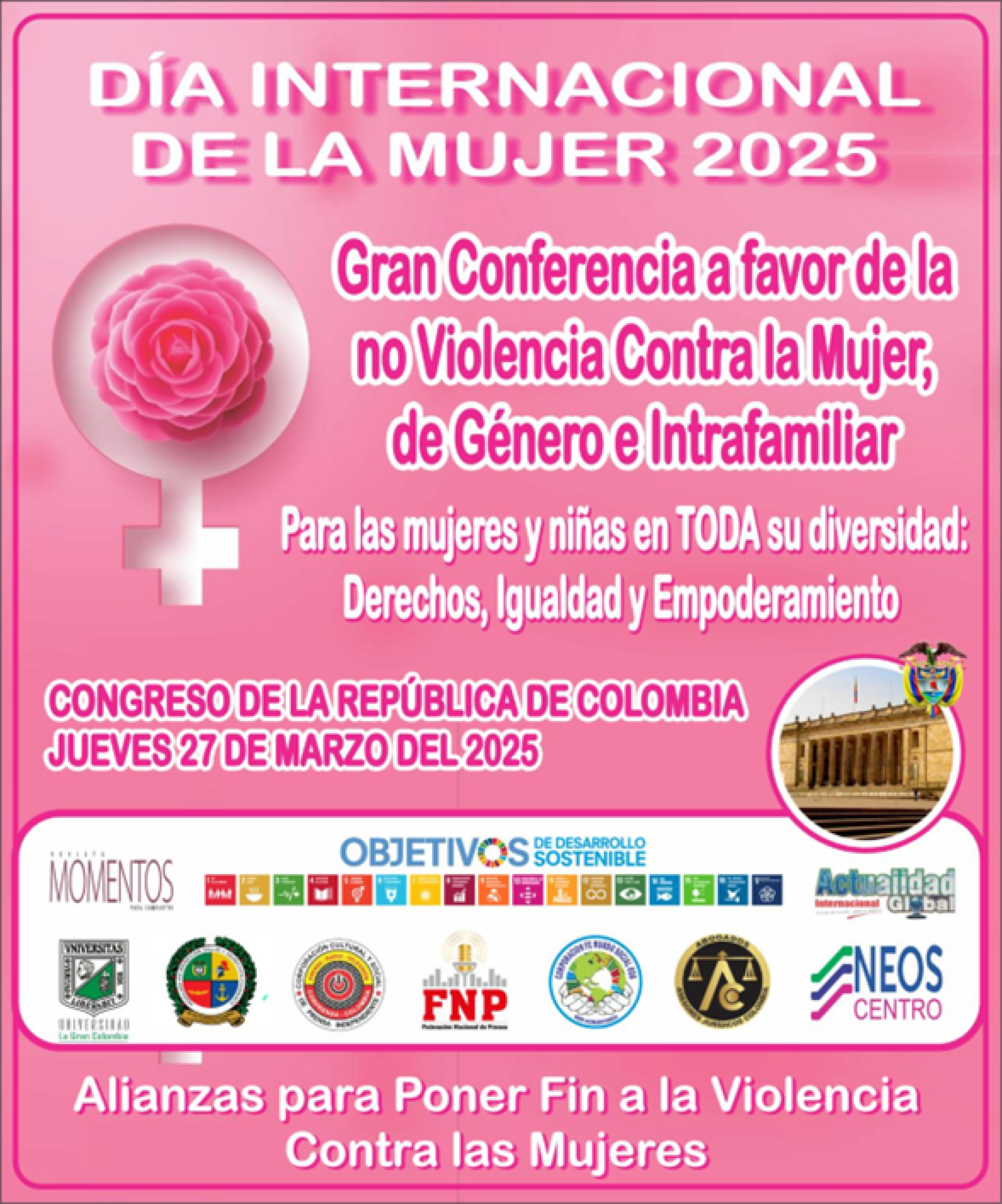 CONFERENCIA A FAVOR DE LA NO VIOLENCIA CONTRA LA MUJER, DE GÉNERO E INTRAFAMILIAR